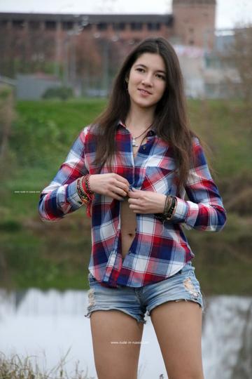 Katja P in Nude In Russia set Near The Old Town