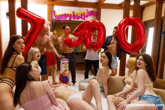 Hot Pearl and Eliz Benson in Club Sweethearts set Celebration In The Mountains
