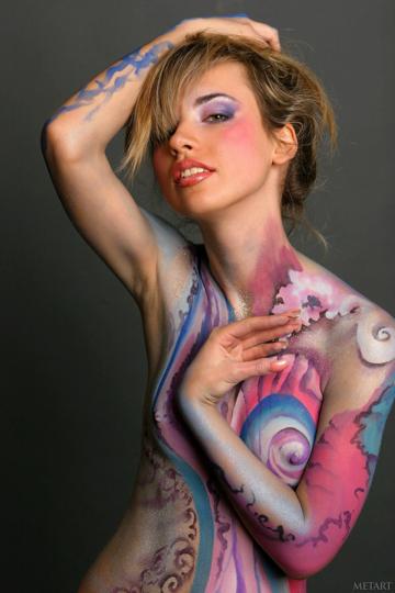 Natalia B in Metart set Bodypaint Ii