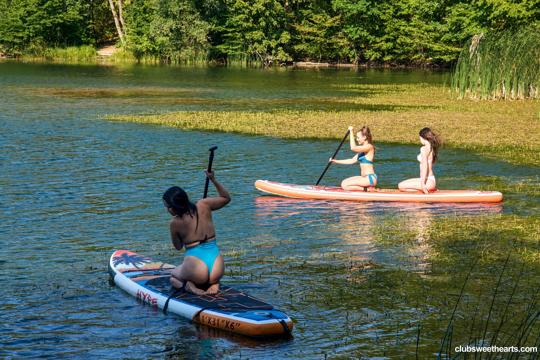 Amelia Ost and Dakota Doll in Club Sweethearts set Three girls, one SUP