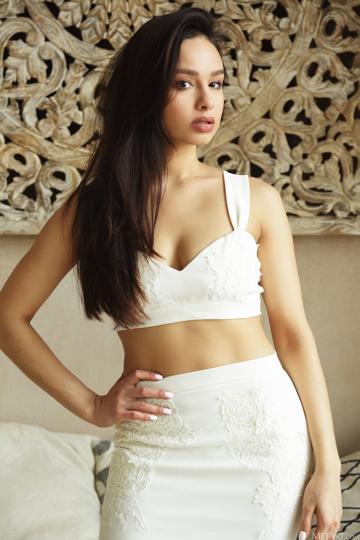 Astrid Herrara in Metart set White Dress