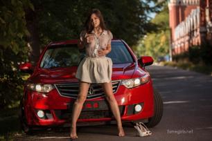Audrey in Fame Girls set Car Beauty