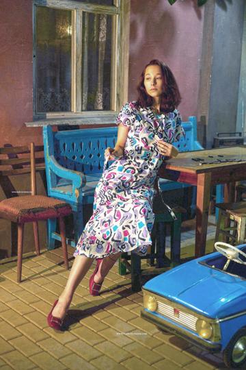 Julia J in Nude In Russia set Soviet Pedal Car Moskvich